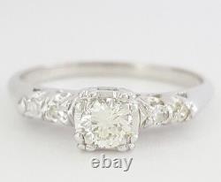 0.29 ct Antique / Vintage 18K White Gold Old European Diamond Engagement Ring