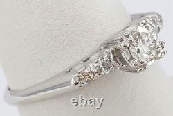 0.29 ct Antique / Vintage 18K White Gold Old European Diamond Engagement Ring