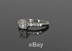 $12,500 Vintage GIA Platinum 1.13ct Old European Cut Diamond Engagement Ring 6