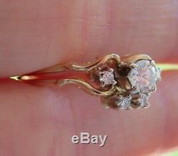14k Antique Vintage Art Deco Old Cut Vs Diamond Engagement Wedding Ring Band Set