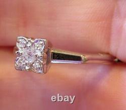 14k Antique Vintage Natural Old Mine Diamond Engagement Ring Arthritic Shank