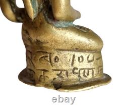 1750's Old Vintage Antique Brass Hand Carved Hindu God Parasnath Statue / Figure