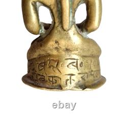 1750's Old Vintage Antique Brass Hand Carved Hindu God Parasnath Statue / Figure