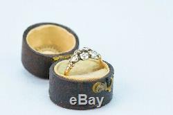 1790 Ring 6 Old Cut Diamonds Gold Silver Set Antique English Georgian Vintage