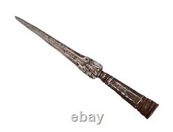 1800 Old Vintage Antique Damascus Steel Iron Hand Forged Rare Spear Head Lance