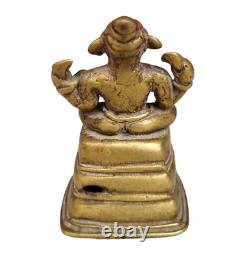 1800's Old Vintage Antique Brass Hand Crafted Rare God Ganesha Statue / Figure
