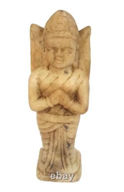 1800's Old Vintage Antique Hard Marble Stone Hand Carved Goddess Figure Statue