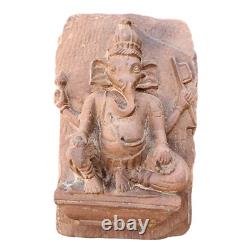 1800's Old Vintage Antique Sand Stone Hand Carved God Ganesha Figure / Statue