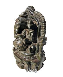1800's Old Vintage Antique V Rare Stone Double Sided God Ganesh Figure / Statue