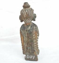 1800's Old Vintage Antique Wooden Fine Hand Carved Goddess Idol/ Figure / Statue