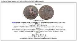1841 BELGIUM King Leopold I LION Old VINTAGE ANTIQUE 5 Centimes Coin i86831