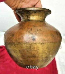 1850's Old Vintage Antique Ganga-Jamna Handcrafted Rare Brass & Copper Water Pot