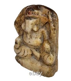 1850's Old Vintage Antique Marble Stone Hand Carved God Ganesha Figure / Statue