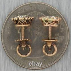 1880 Antique Victorian 14k Yellow Gold 0.60ctw Old Mine Cut Diamond Stud Earring