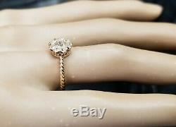 18k yellow gold Vintage Diamond ring OLD MINE CUT 0.76ct SI2 circ 1930's