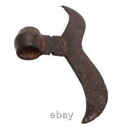 1900's Old Vintage Antique Iron Handcrafted Rare Mustache Shape Battle Axe Head