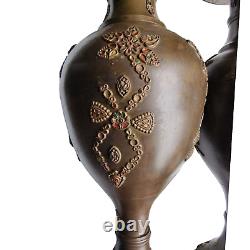 1900's Old Vintage Antique Unique Shape Hand Engraved Beautiful Brass Flower Pot