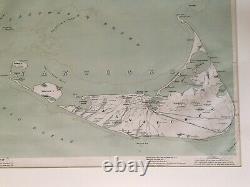 1907 Original Nantucket Map, Framed-Not Repro, Mass, MA, Massachusetts, Old, Vintage