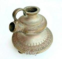 1920's Old Vintage Antique Design Fine Hand Engraved Beautiful Brass Hukkah Pot