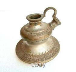 1920's Old Vintage Antique Design Fine Hand Engraved Beautiful Brass Hukkah Pot