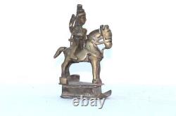 1930 Old Vintage Brass Horse-man Figure Antique Home Decor Collectible