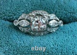 1.07CT Antique Old European Cut Diamond 5 Stone Vintage Wedding Ring 14K Gold