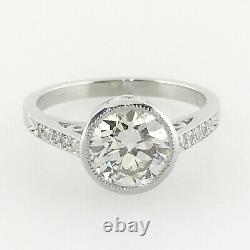 1.60 ct Vintage Antique Old European Cut Diamond Engagement Ring In Platinum