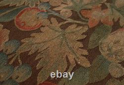 1.95' Antique OLD VINTAGE Treasure Limit Piece Aubusson Tapestry Canvas