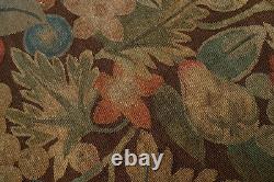 1.95' Antique OLD VINTAGE Treasure Limit Piece Aubusson Tapestry Canvas