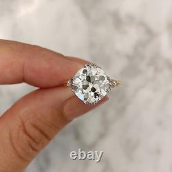 2.00 Ct Round Cut Old European Vintage Engagement Ring In Yellow Gold Plated