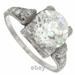 2.30ct Certified Old European Cut Diamond Art Deco Antique Engagement Ring