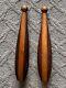 2 Antique Old Wood 15 Exercise Gym Weight Clubs Vintage Strongman Juggling Pin