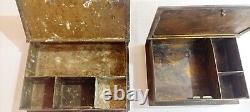 2 Book Type Brass Bronze Multi Purpose Trinket Jewel Box Antique Vintage Old