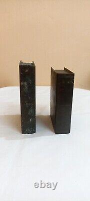 2 Book Type Brass Bronze Multi Purpose Trinket Jewel Box Antique Vintage Old