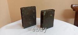 2 Book Type Brass Bronze Multi Purpose Trinket Jewel Box Antique Vintage Old