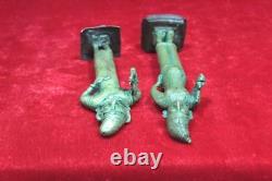 2 Pc Brass Statue Figure Old Vintage Antique Home Decor