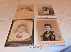 35- Vintage Antique Late 1800's Old Photo Photograph Lot On Thick Cardboard Type