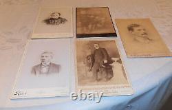 35- Vintage Antique Late 1800's Old Photo Photograph Lot On Thick Cardboard Type