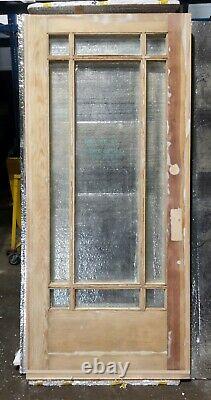 36x83x1.75 Antique Vintage Old Wood Wooden Exterior Entry Door 9 Window Glass