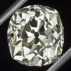 3.80ct VS2 OLD MINE CUT DIAMOND ANTIQUE ELONGATED CUSHION BRILLIANT VINTAGE 4ct