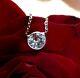 47ct Antique Old Mine Cut Diamond Solitaire Floating 14k White Gold Necklace