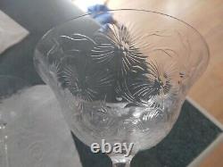 4 Old Antique Vintage FINE Libbey Cut Crystal Martini Glass Stems Stemware Wine