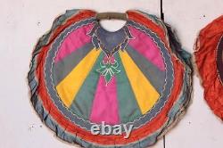 4 Pc Hand Fan With Wooden Handle Old Vintage Antique Collectible Bd-9