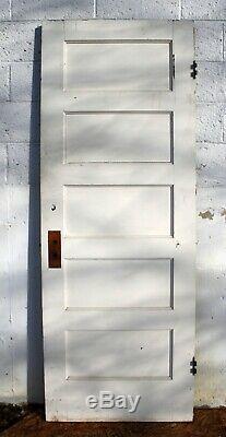 5 avail 28x77 Antique Vintage Old SOLID Wood Wooden Interior Door 5 Flat Panels