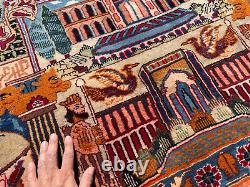 9x12 ANTIQUE ORIENTAL RUG HAND-KNOTTED WOOL big real old vintage handmade carpet