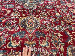 9x12 HANDMADE ANTIQUE WOOL RUG HAND-KNOTTED old ORIENTAL vintage red 10x13 10x12