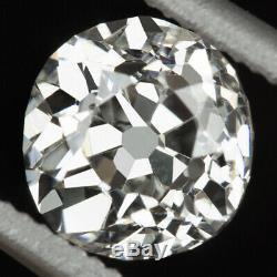 ANTIQUE 1ct OLD MINE EUROPEAN CUSHION CUT DIAMOND H SI2 CERTIFIED LOOSE VINTAGE
