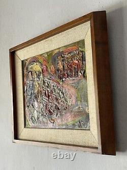 ANTIQUE MODERN ABSTRACT EXPRESSIONIST OIL PAINTING OLD VINTAGE SHERMAN 1960s