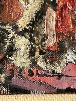 ANTIQUE MODERN ABSTRACT EXPRESSIONIST OIL PAINTING OLD VINTAGE SHERMAN 1960s