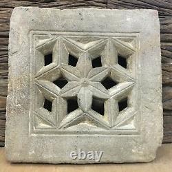 ANTIQUE, Old VINTAGE INDIAN. SMALL HEAVY STONE JALI. MUGHAL STAR GEOMETRIC